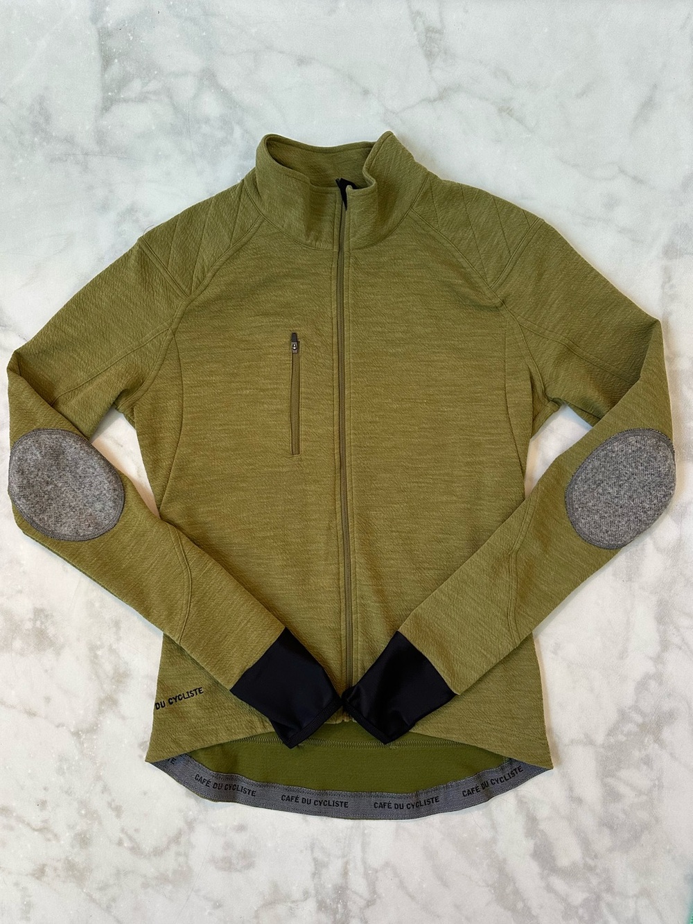 Cafe du Cycliste Women’s Merino 3 Season Cycling Jersey Yolande in Green XL